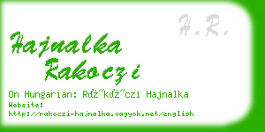 hajnalka rakoczi business card